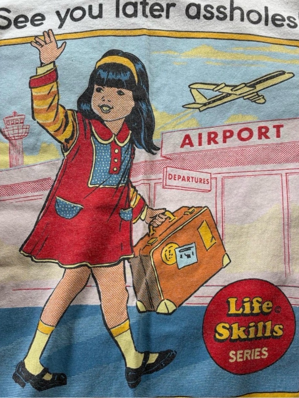 Steven Rhodes Spencers Collab “See you later” graphic cream travel tee shirt - Picture 2 of 4